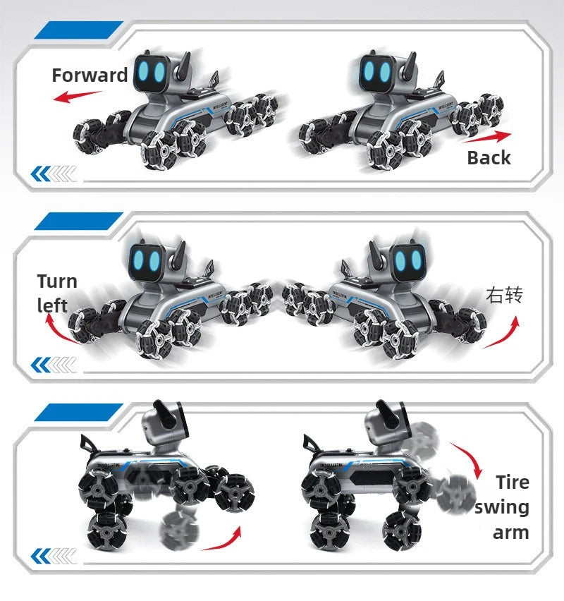 8 Wheel Stunt Mech Dog Rc Toy Gesture Control Climb Transform Electric Smart Robot Pet For Kids Birthday Gift Toy Fun