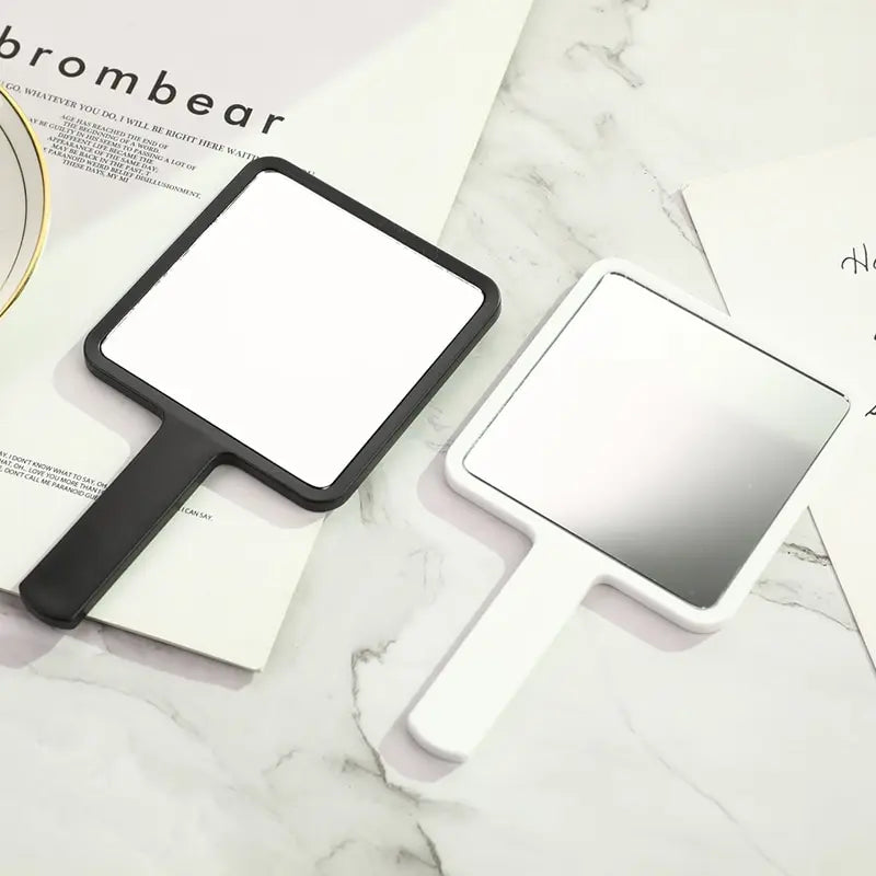 Eyelash Extensions Handheld Mirror Custom Logo Square Shape SPA Salon Personalized Compact Makeup Mirrors With Handle