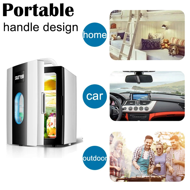 Small 12L mini car refrigerator refrigeration student dormitory cosmetic refrigerator car home dual-use