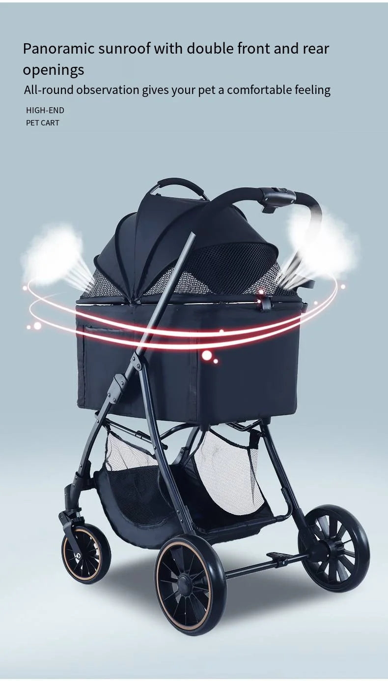 2025 Pet Stroller for Dogs and Cats Going Out, Detachable and Foldable, Lightweight Small Cart for Walking Dogs and Walking Cats