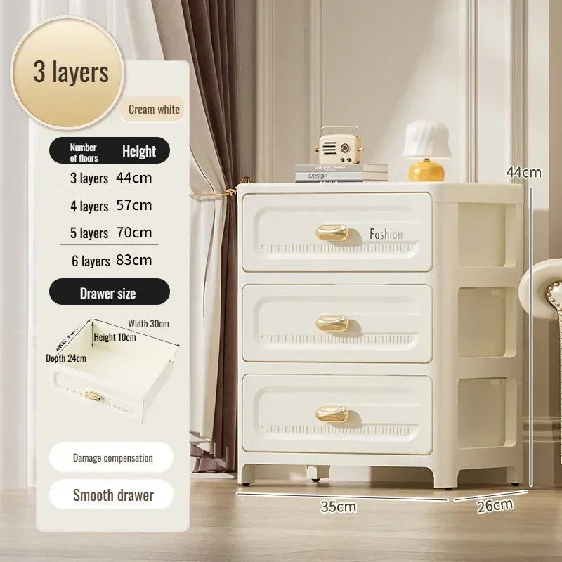 Home Minimalist Storage Cabinet Multi-layer Drawer Style Storage Cabinet Snack Storage Cabinet Home Storage Cabinet with Pulley