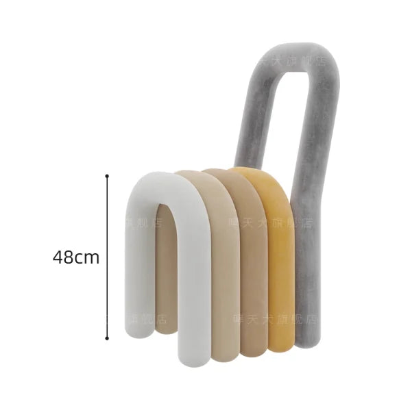 Nordic Style Creative Curved Chair, Plush Upholstered Kids/Accent Living Room Furniture