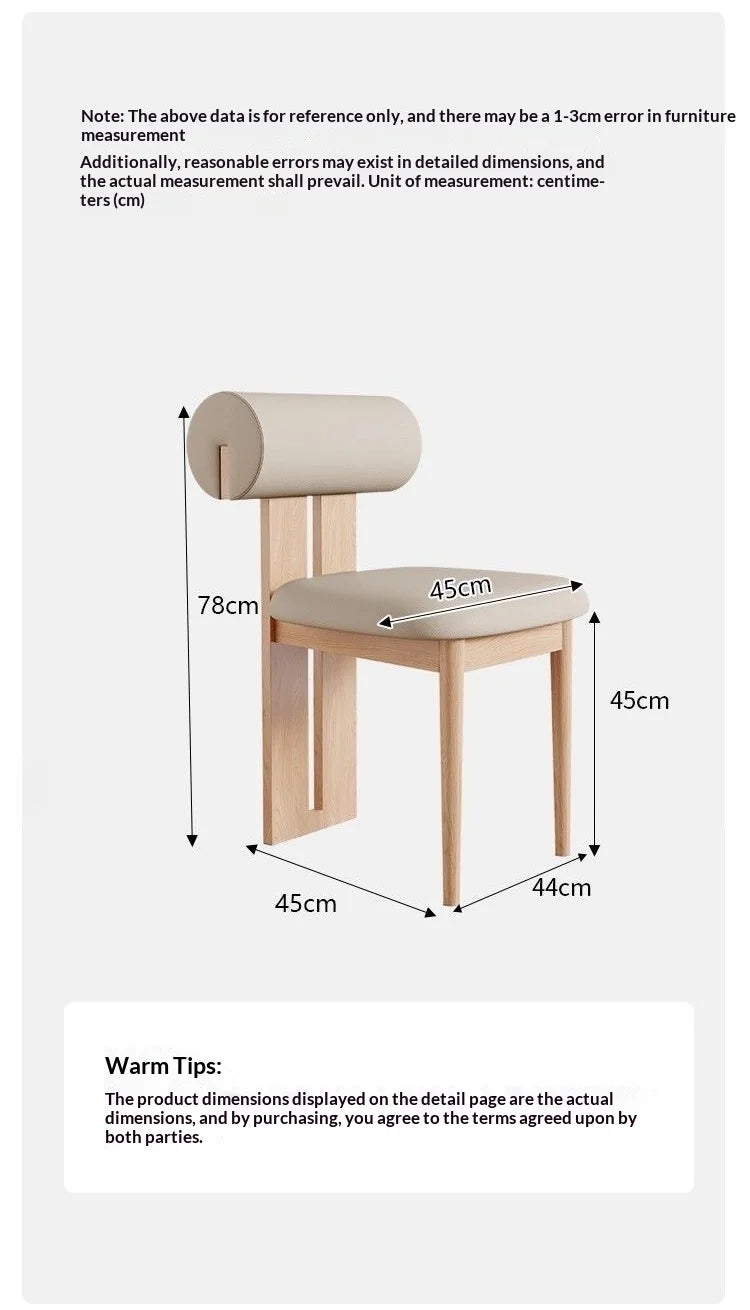 Nordic French Vintage Solid Wood Dining Chair - Mid-Century Retro Backrest Hippo Chair for Home, Living Room & Vanity