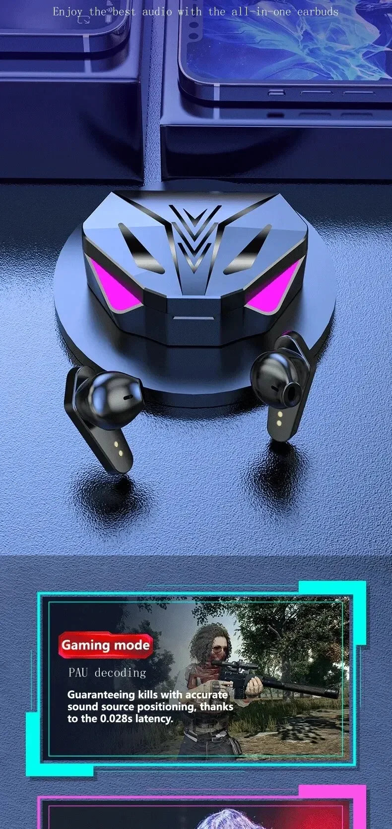 New Gaming Wireless Headphone Bluetooth Earphone audífonos bluetooth inalámbrico freeshippings items ear buds for xiaomi huawei