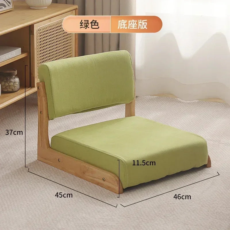 Japanese Tatami Chair Backrest Solid Wood Bed Legless Seat Bay Window Single Lazy Sofa Floor Chair Bedroom Sitting Furniture