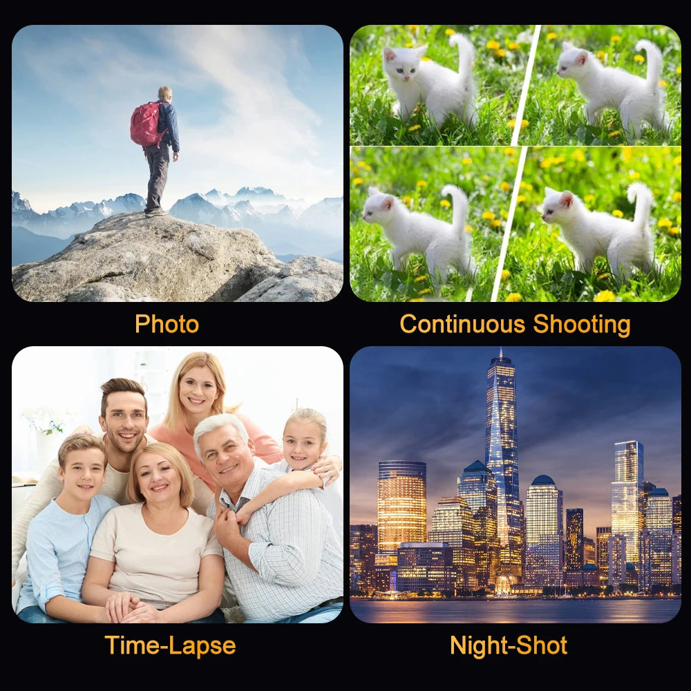 4K Portable Digital photography Camera 2 in1 Photo Video Record DV Travel Video Camera 18X Zoom 3'' Rotatable Screen With Flash