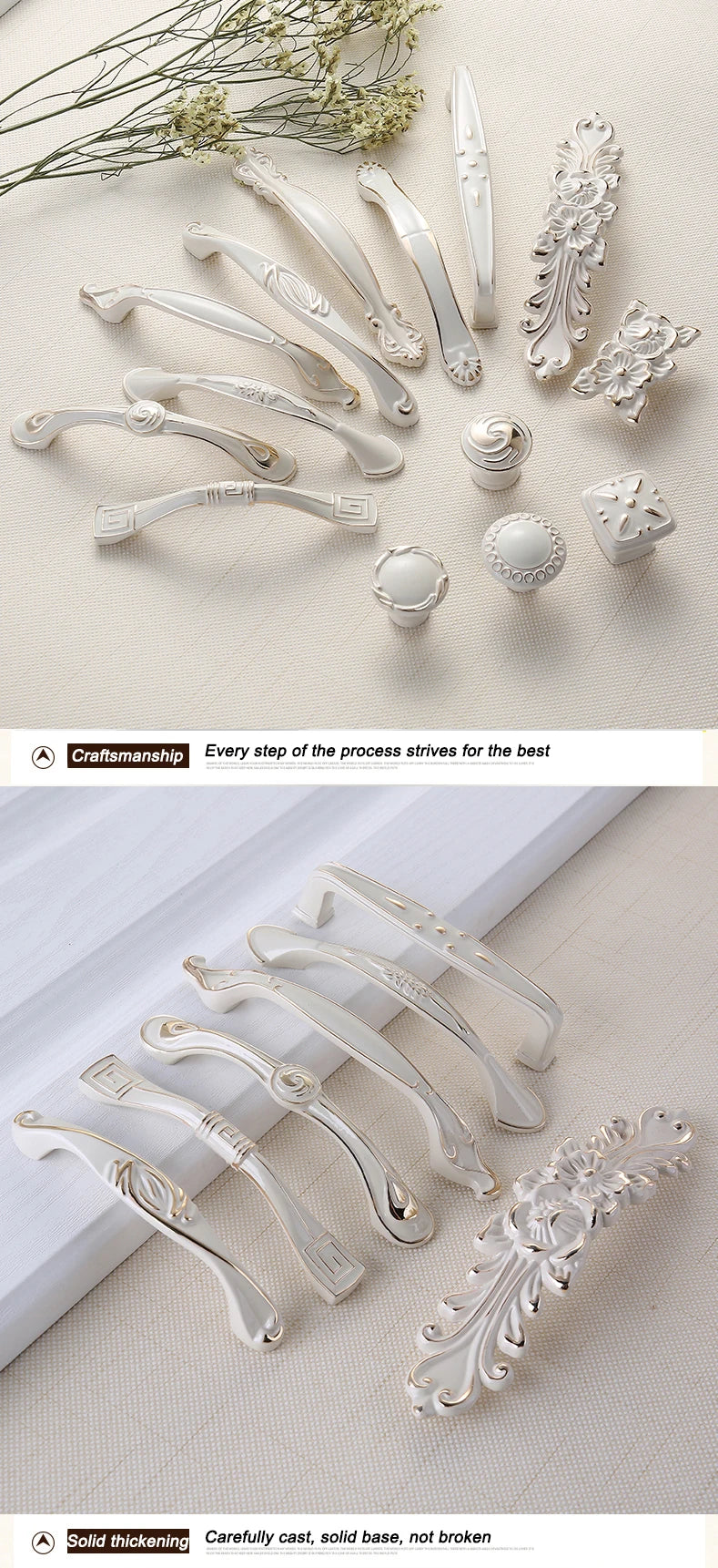 YM White Dressers Handle Kitchen Item Drawer Closet Wardrobe Gold Handle Cabinet Storage Door Cabinet Invisible Door Pulls Konb