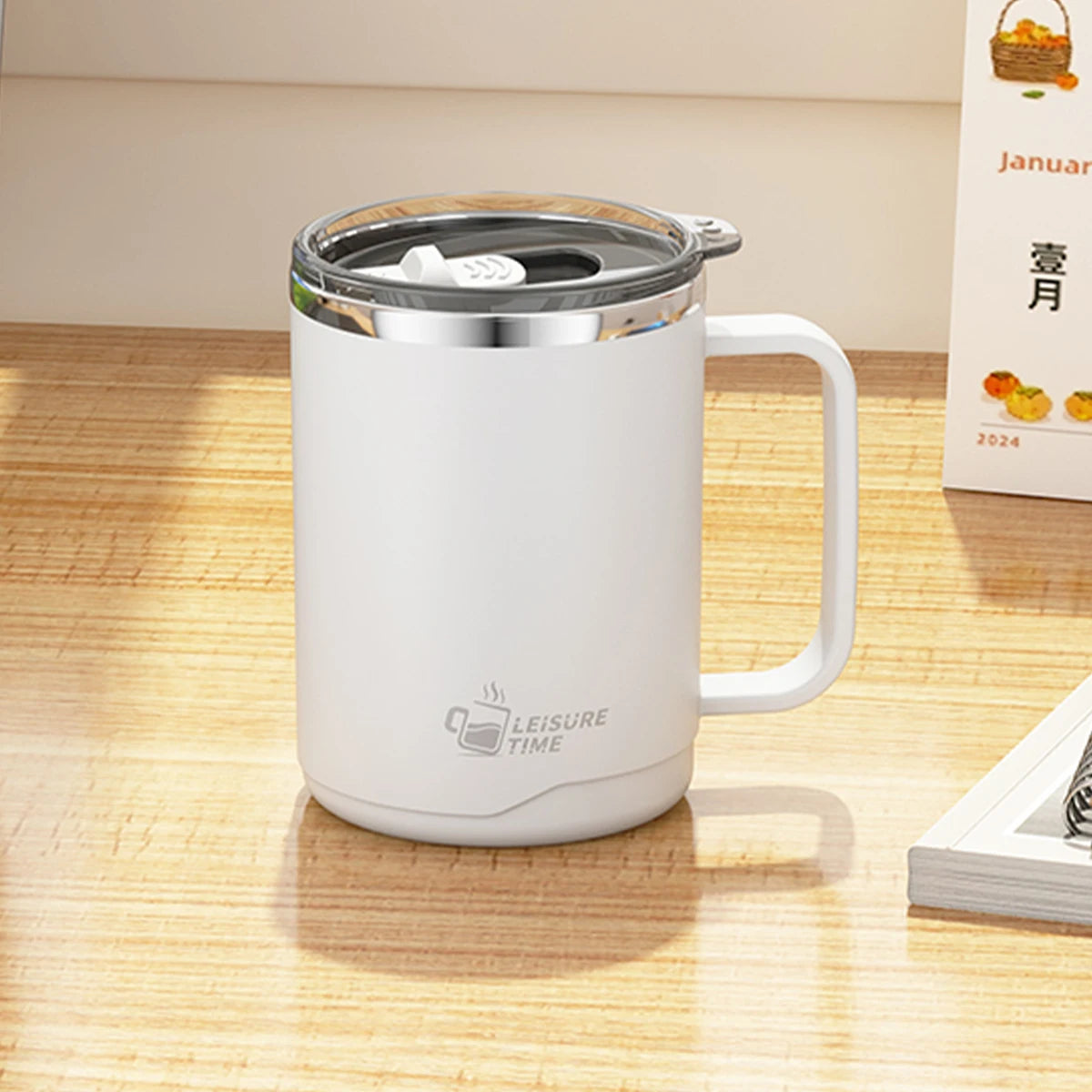 500ml Double-layer Mug 304 Stainless Steel Insulated Coffee Cup With Handle Portable Sealed Water Cup Drinkware For Student Kid