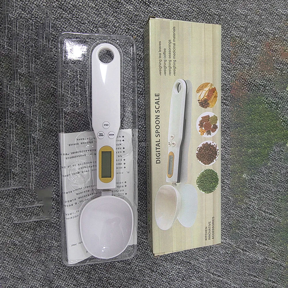 Mini Spoon Scale Digital Kitchen Scale Electronic LCD Food Scale 0.1-500g Weight Measuring Kitchen Tool for Milk Coffee