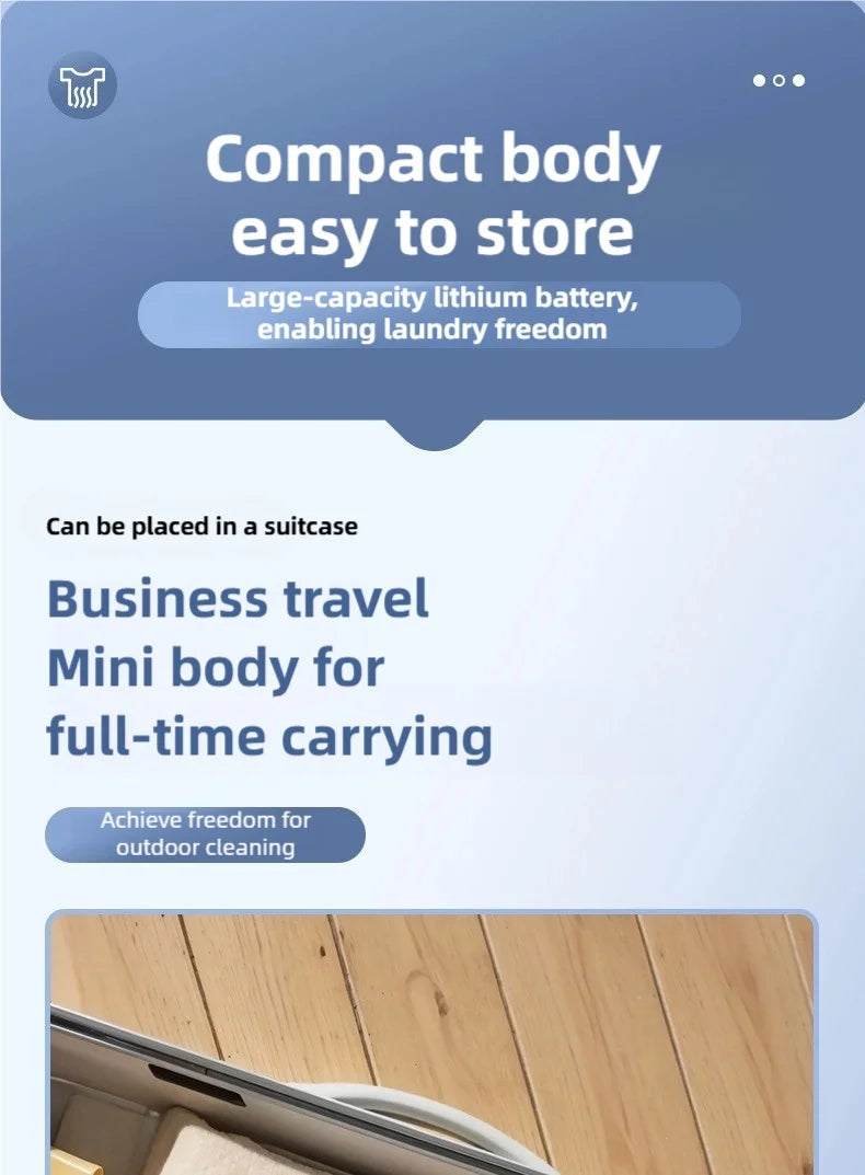 Cordless 1.5L Mini Washer 3600mAh Dual Speed Adjustable for Traveling Socks Underwear Portable Clothes Washing Cups