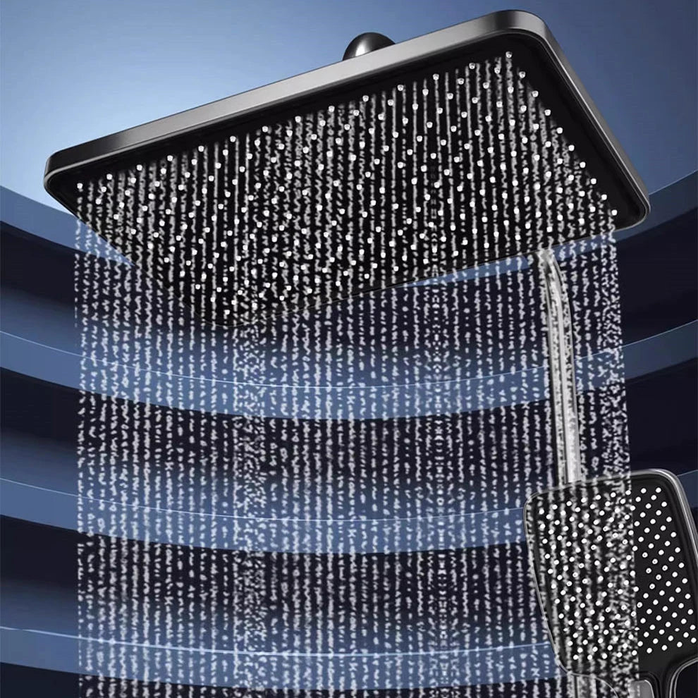 Hot Cold Piano Digital Shower Set 12 Inch Rainfall Shower Head Brass Bathtub Mixer Faucet Thermostatic Bathrooom Shower System