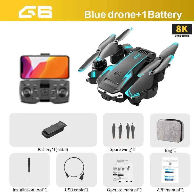 KBDFA G6 Drone Professional  4K HD Camera 8K No GPS Obstacle Avoidance RC Helicopter Brushless WIFI FPV Foldable Quadcopter Toys
