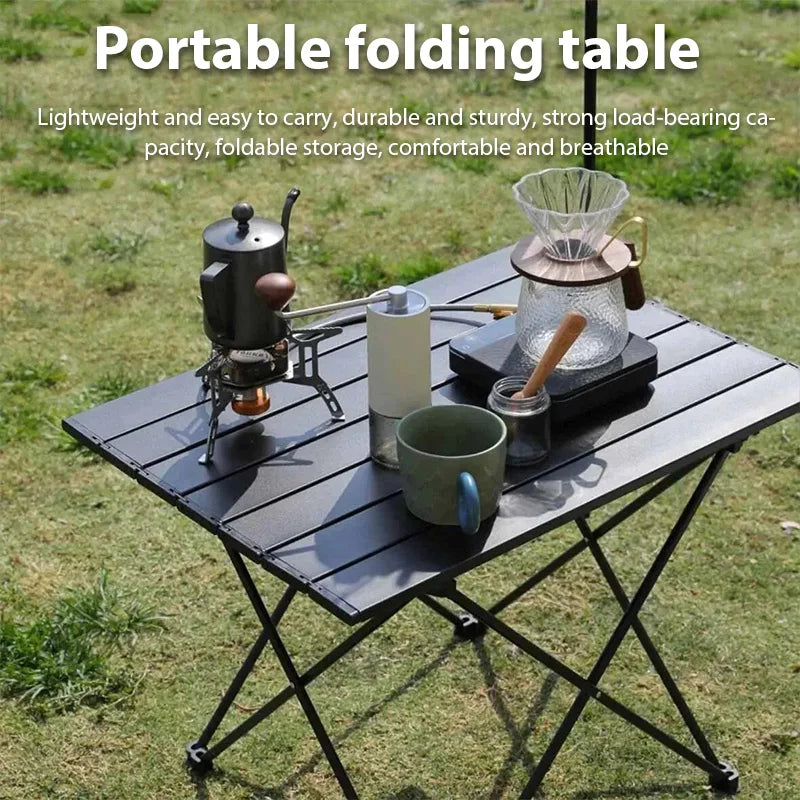 Outdoor Portable Folding Ultralight Carbon Steel Table Picnic Camping Barbecue Desk for Garden Party Family Trips