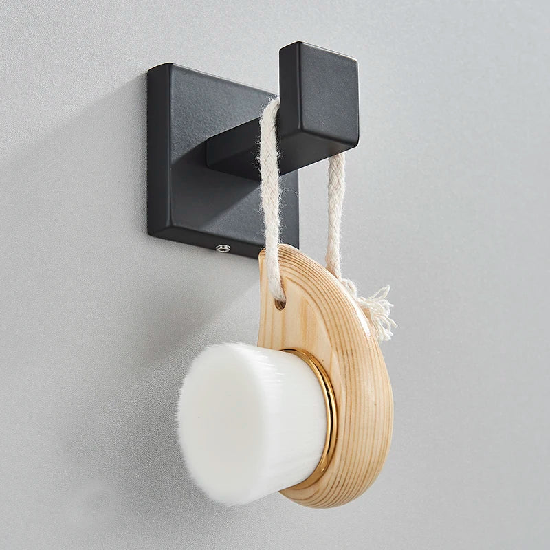 Bathroom Accessories Set Matte Black Wall Shelf Toilet Roll Paper Holder Robe Hook Hanger Towel Rail Bar Rack Ring Bath Hardware