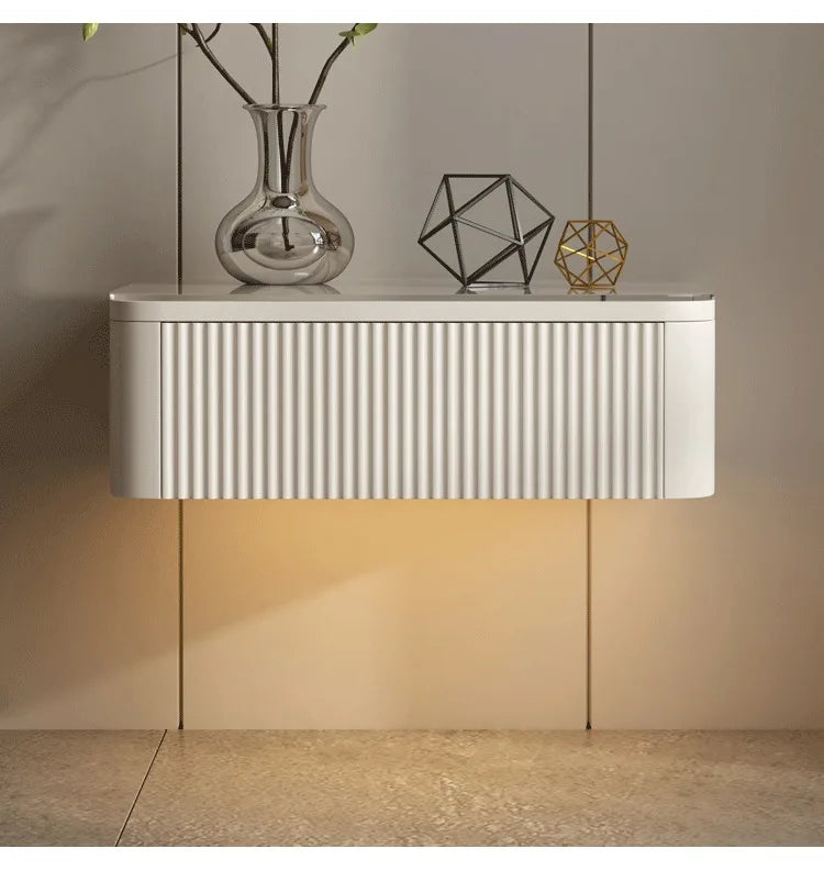 Floating Bedside Table Living Room Designer Nightstands Suspended Nightstand Storage Cabinet Wood Multifunctional Neat Bed Desk