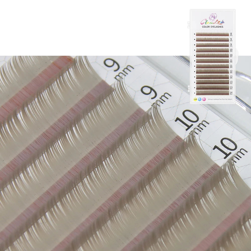 GLAMLASH Colored Lashes Literary Morandi Grey Individual Natural False Colorful Eyelash Extension