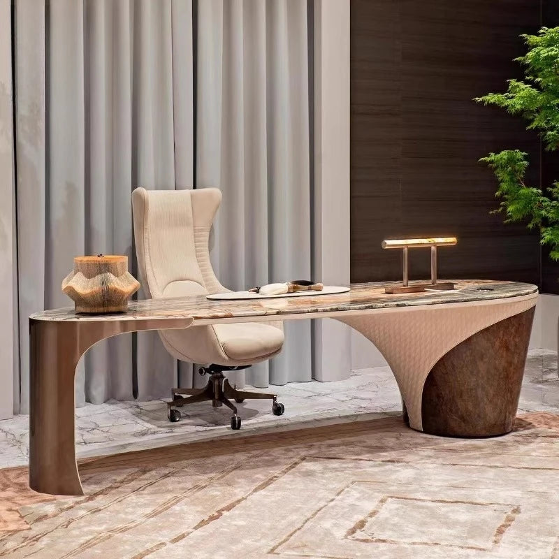 mid-century Marble office desk high-end luxury fashion design Computer desk Elegant comfortable mesa para escritório furniture