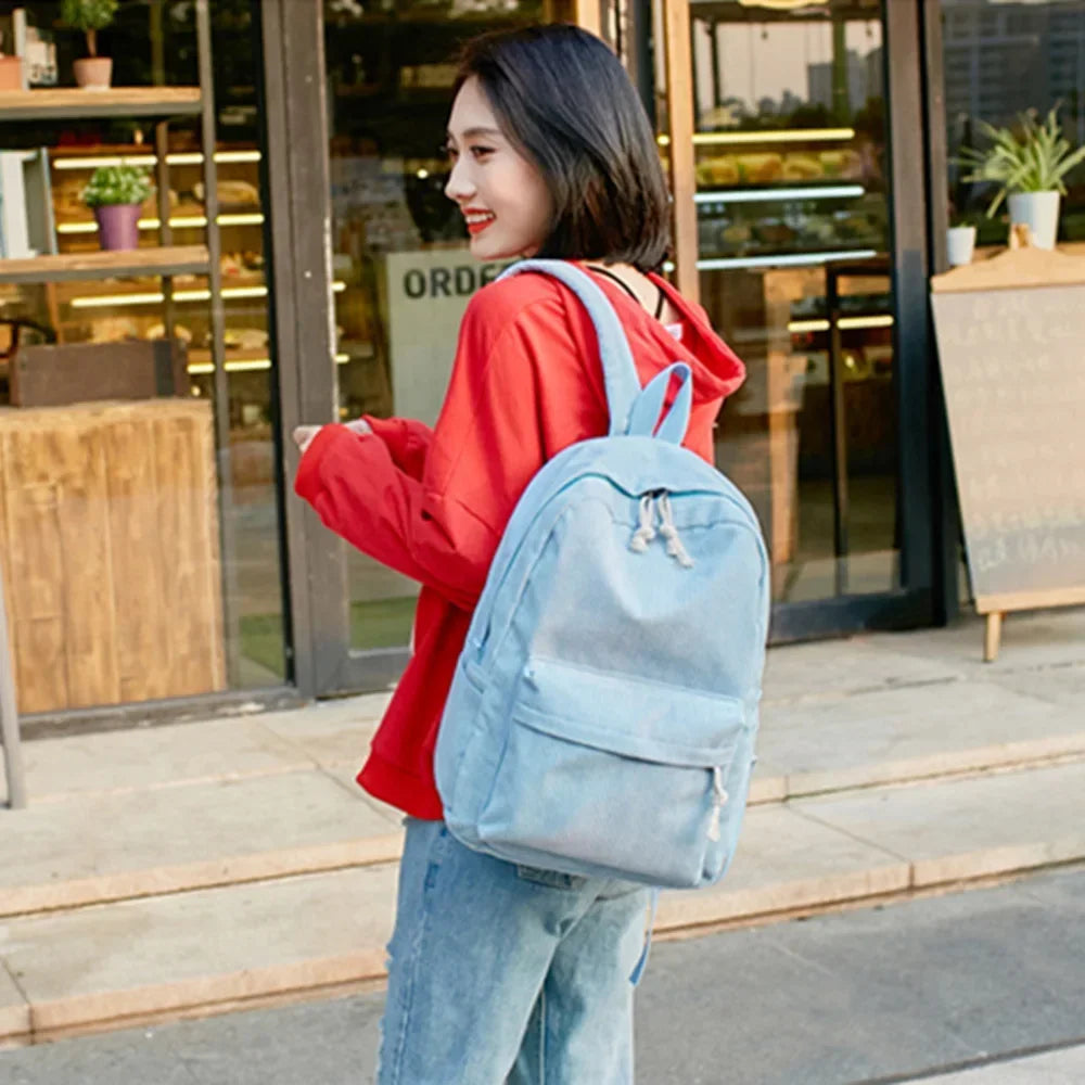 Personalized Corduroy Student Backpack, Anti-Theft Training School Bag for Teens, Unisex Classic Campus Shoulder Bag Knapsack