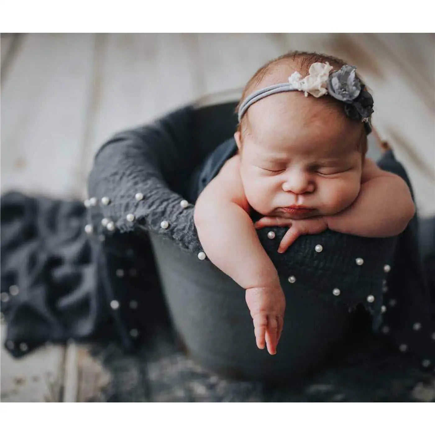 Newborn Photography Prop Baby Wraps with Pearls Soft Stretch Wrap Blanket Little Babe Cloth Accessories Swaddle Photo Accessori