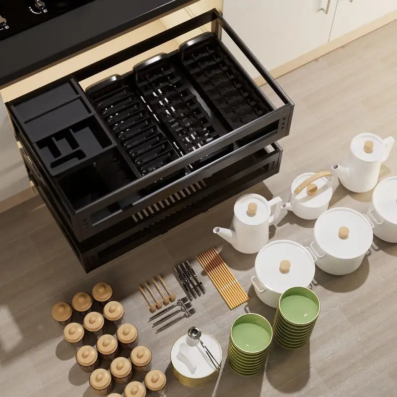 Kitchen Cabinet Stainless Steel Double Layer Basket