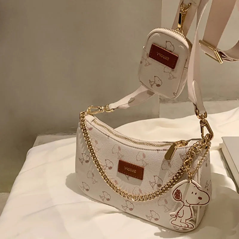 Women's High end 3-in-1 Shoulder Bag with Adjustable Wide Shoulder Strap Underarm Bag New Crossbody Bag