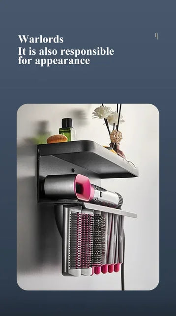 Hairdryer Holder Wall Mount Suitable For Dyson Airwrap Shelf Dryer And Hair Curler Holder Storage Rack Bathroom Organizer FR2002
