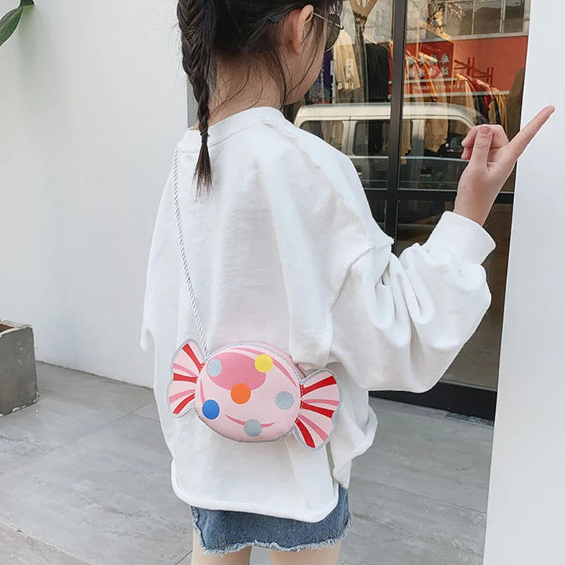 Cute Candy Children Messenger Bag Princess Girl Mini Handbags Pu Leather Coin Purse  Chain Purses Kids Crossbody Shoulder Bags
