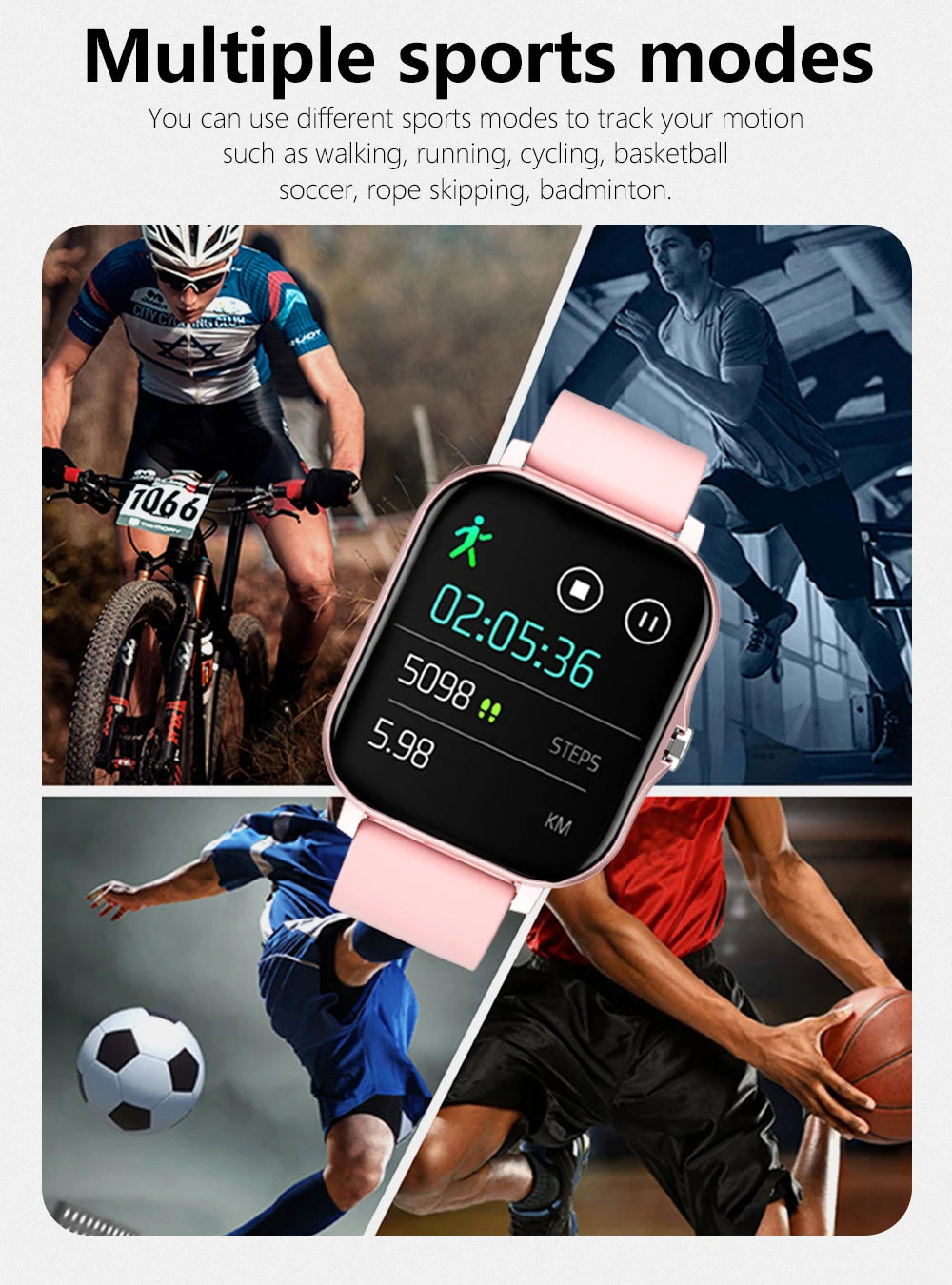 Sport Smart Watch Fitness Clock Health Monitor Waterproof Smartwatch Bluetooth Call Watches for Men Women IOS Xiaomi Huawei 2025