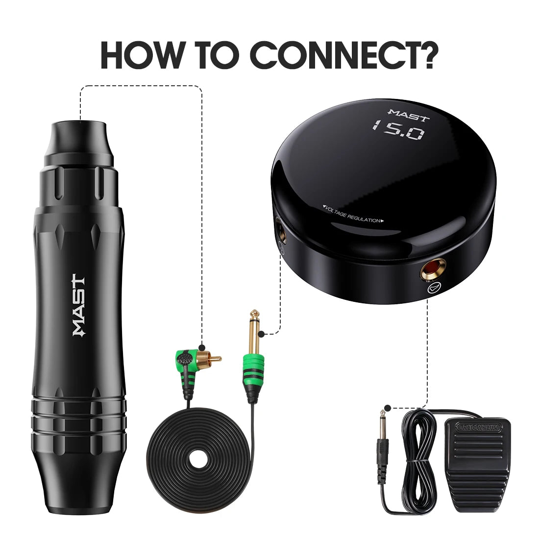 Mast P10 Ultra Tattoo RCA Machine Pen Makeup Permanent Kit New OLED Screen Power Supply Cartridge Needles Set Tattoo Kits