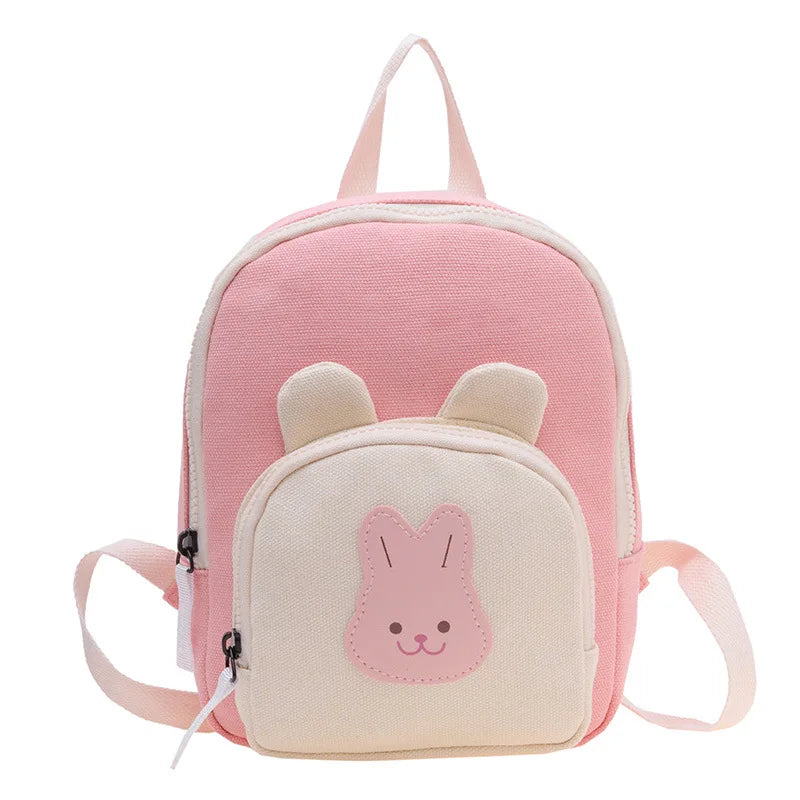 Korean Canvas Kids Backpack Kawaii Children's Handbags for Girl Kindergarten Boy Schoolbag Cartoon Bear Bunny Toddler Bag 2023