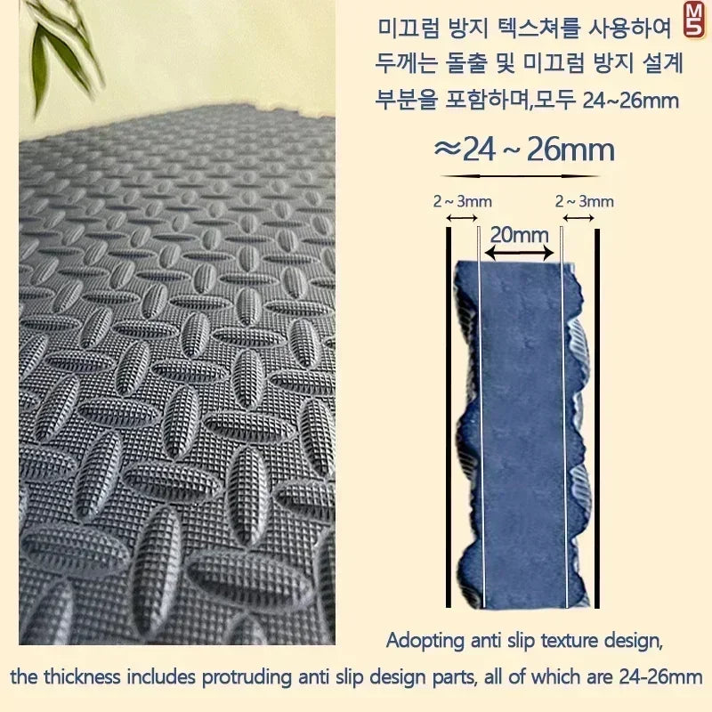 8Pcs/2.5cm Thick Nonslip Baby Crawling Play Mat Soundproof Puzzle Gym Mat for Children's Room and Eco-Friendly Puzzle Mat