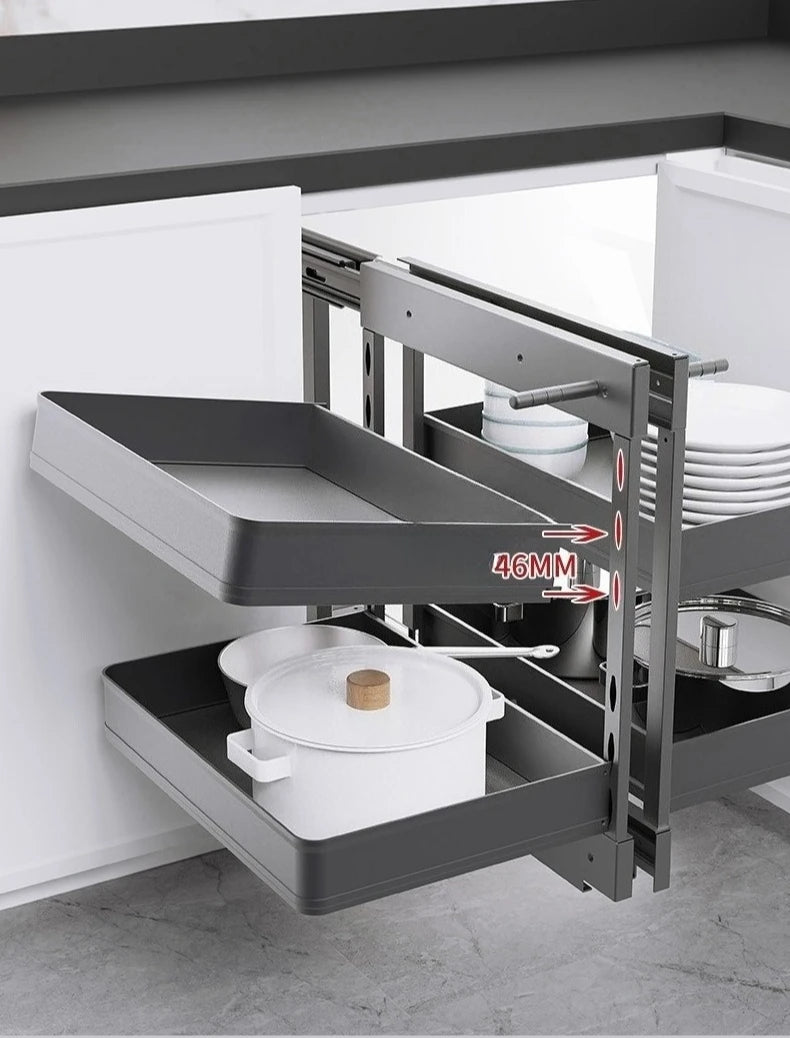 Sliding Kitchen Cabinet Storage Metal Cabinets Organizers Large Removable Spice Drawer Household Narrow Auxiliary Furniture
