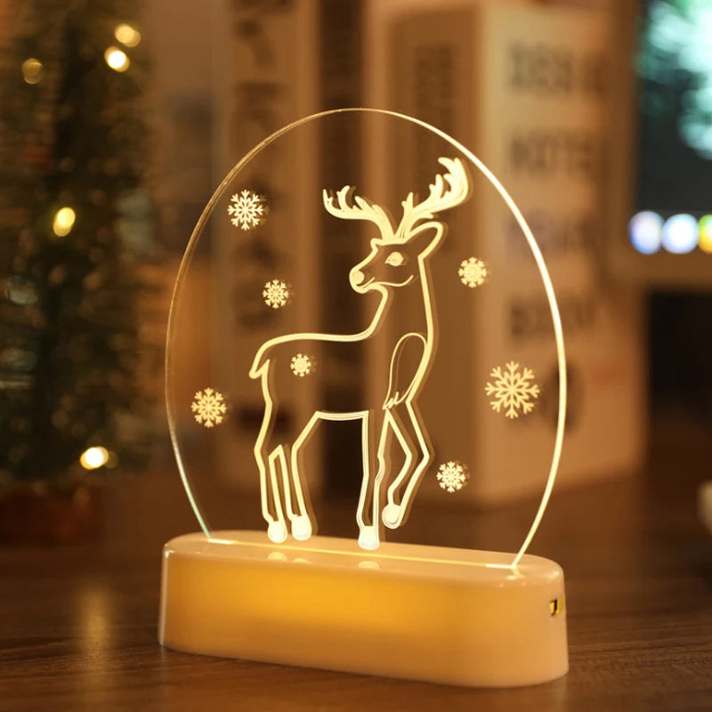 Christmas Personalized Acrylic LED Night Lights 2025 New Year Christmas Kids Gift Christmas Ornaments Atmosphere Lights