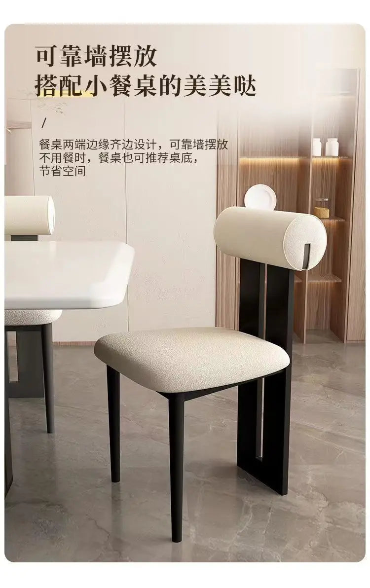 Nordic French Vintage Solid Wood Dining Chair - Mid-Century Retro Backrest Hippo Chair for Home, Living Room & Vanity