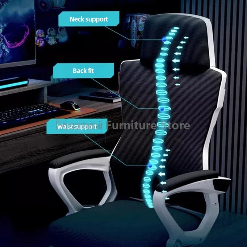 Breathable High Elastic Mesh Office Chair Comfortable Gaming Computer Chairs Adjustable Home Gamer Desk Swivel Chair Reclining