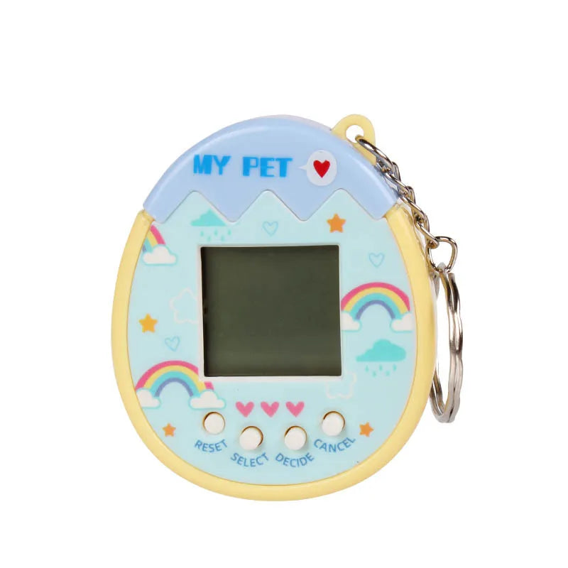 2Pcs Cute Cartoon Mini Handheld Electronic Pet Game Console Random Color Virtual Pet Raising Machine Electronic Toy