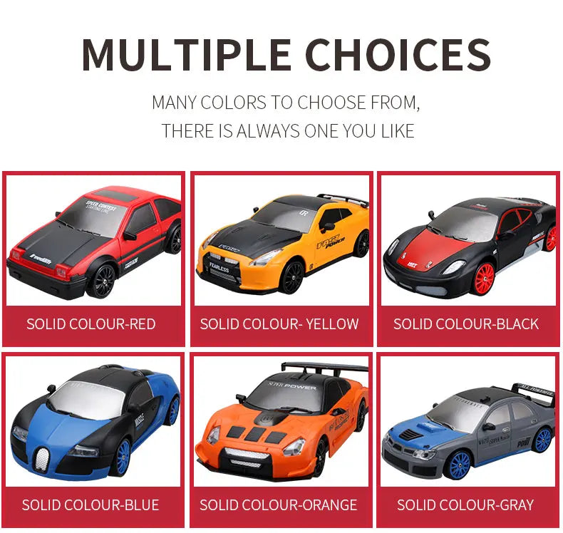 4WD Remote Control Car RC Drift 1:24 20KM/H High Speed Vehicle with LED Lights Racing Sport Toy for Adults Boys Girls Kids Gifts