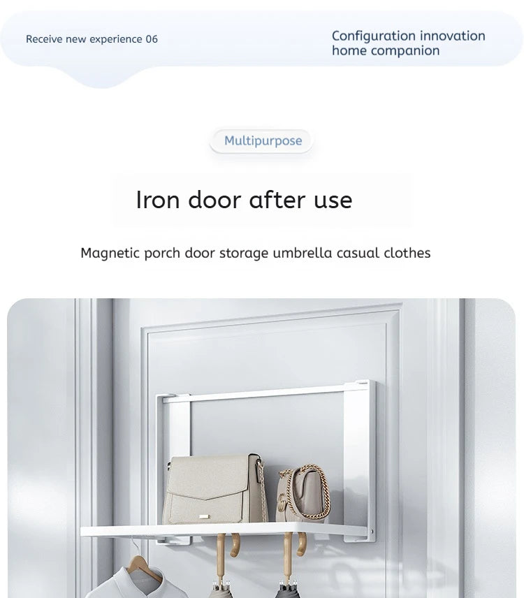 Magnetic Metal Washing Machine Side Shelf Space-saving Folding Clothes Rack No Punching Temporary Rack Simple Bathroom Shelf