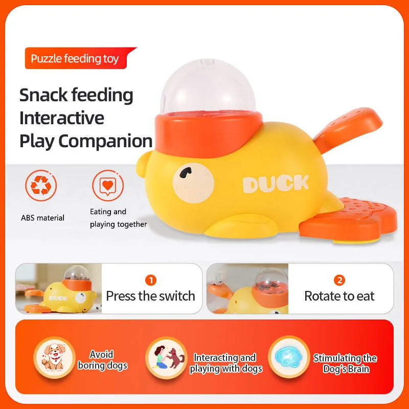 Dog, cat, pet feeder, little yellow duck, interactive puzzle dog feeding machine, puppy, missing food toy, anti-slip bottom