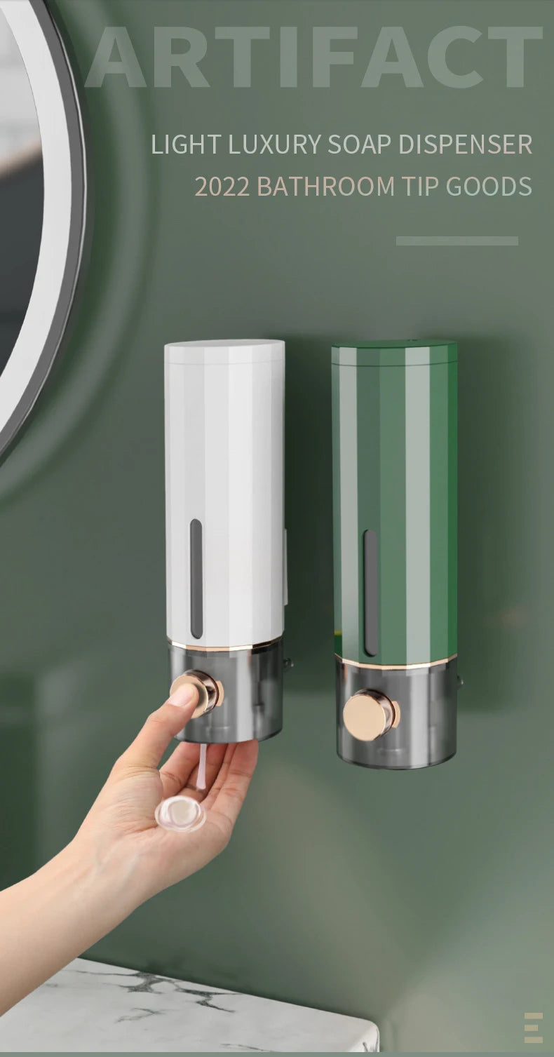 Manual Soap Dispenser Wall Mounted Bathroom Soap Dispenser Washing Hand Sanitizer Family Hotel Shower Gel Bathroom Tool