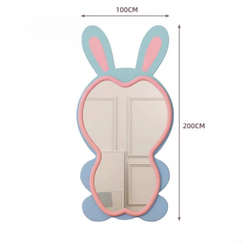 Rabbit exterior design whole body mirror large Cream style high-end elegant Floor standing full-length mirror bedroom furniture