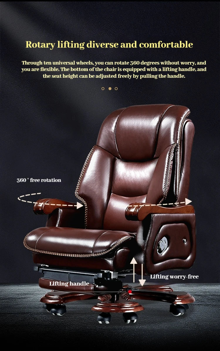 Leather Wheel Office Chair Support Design Relax Modern Massage Chair Chaise Mobile Comfy Luxury Silla Oficina Office Furniture