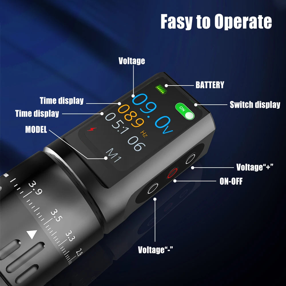 YILONG Professional Wireless Tattoo Power Pen Tattoo Machine  Adjustable Stroke 2.7mm-4.5mm Tattoo Gun For Body Art