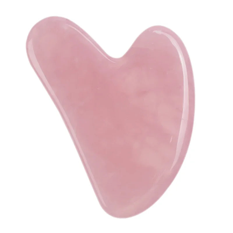 Heart Guasha Stone Face Rose Quartz Jade Massage Tool Chin Nose Lifting Firming Scraping Board Massage Facial Health Care Skin
