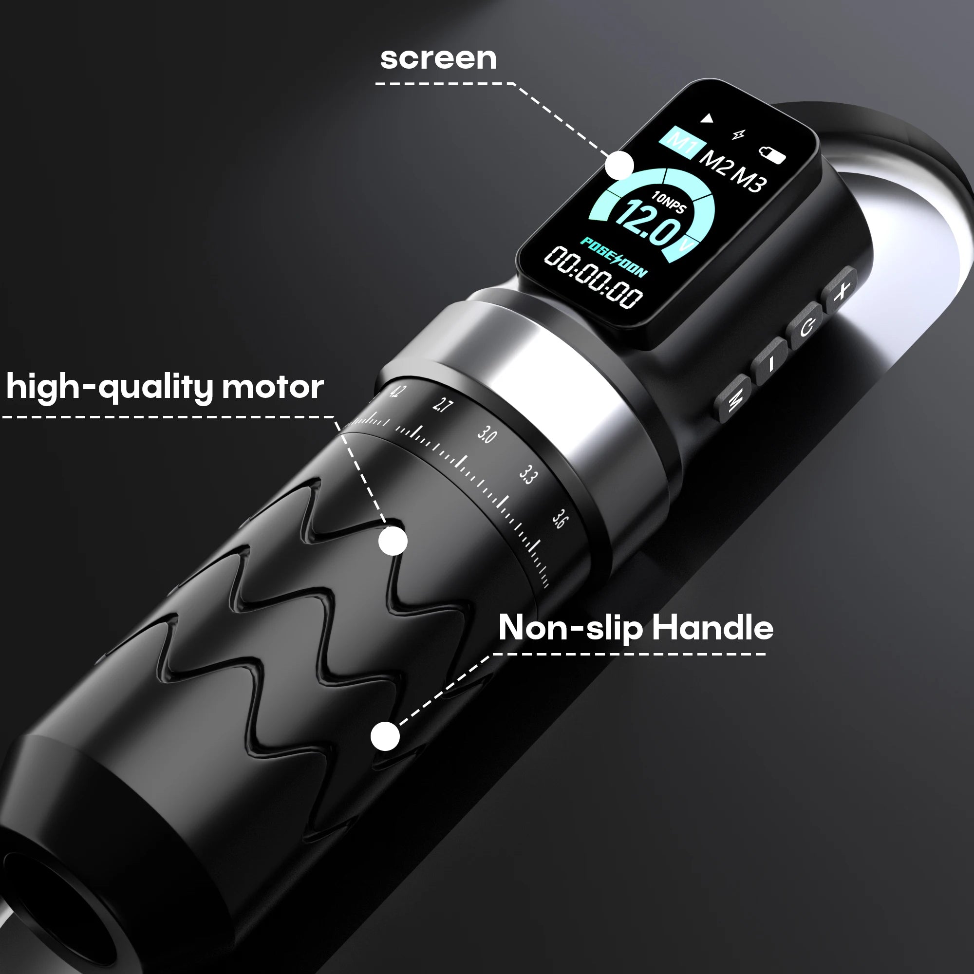 POSEIDON Tattoo Kit Technolog Tattoo Pen Kit For Permanent Makeup Tattoo Machine Kit Adjustable Tattoo Power Supply Tattoo Gun