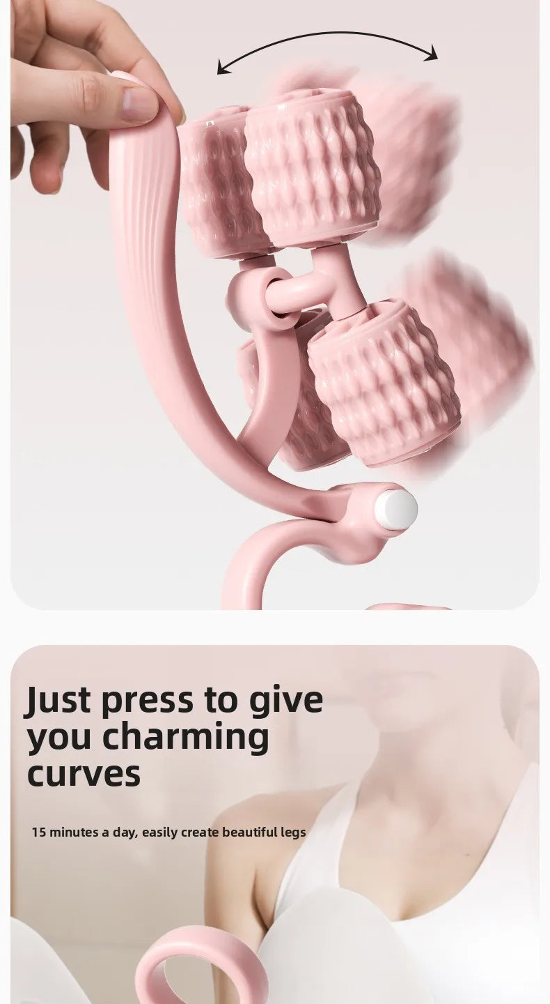 8-wheel multi-functional leg massager ring leg roller thigh calf muscle relaxation lazy neck leg full body massager