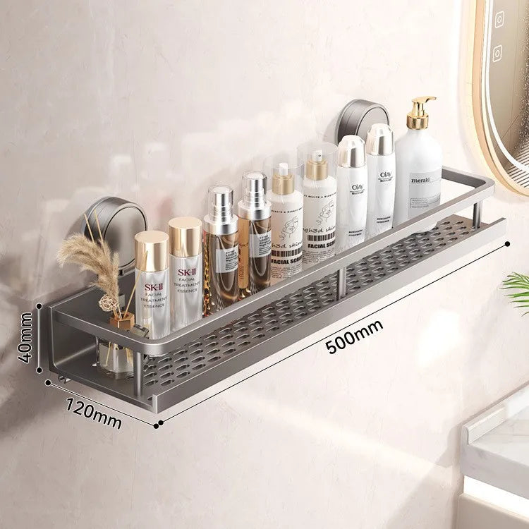 Suction Cup Bathroom Rack Bathroom Shelf Toilet Space Aluminum No Drill Hanging Rack Bathroom Organizer Hang On the Wall