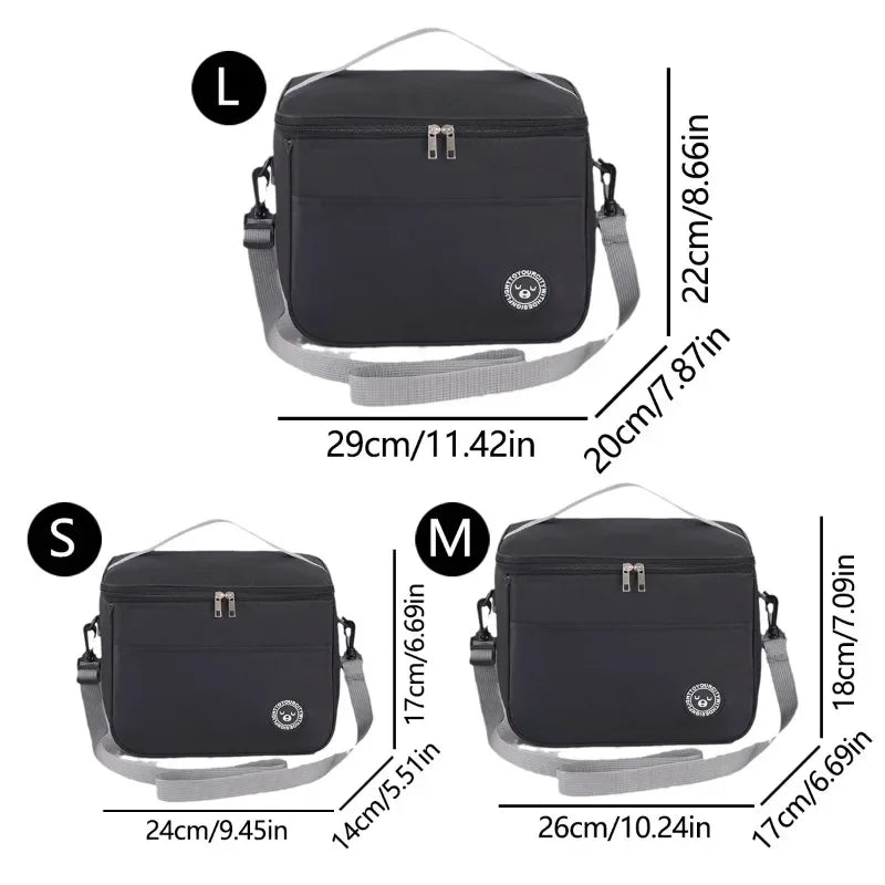 Capacity hand-held with shoulder strap insulated bag, lunch box bag, student thickened waterproof lunch bag.