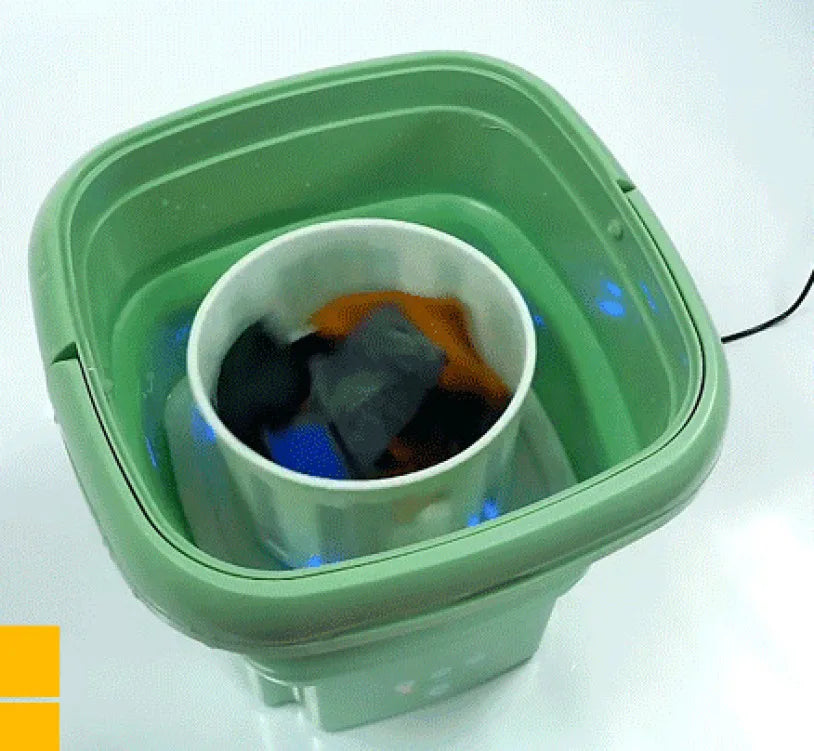 Portable folding washing machine With Spin Dryer Household Automatic Blue Light Sterilization Mini Underwear Laundry Washer