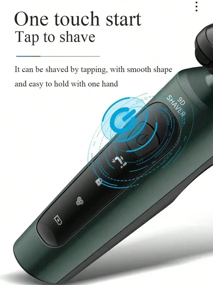 9D Electric Shavers For Men Waterproof Electric Trimmer Razor Wet  Dry Use Rechargeable Battery Rotary Shavers Machine Shaving